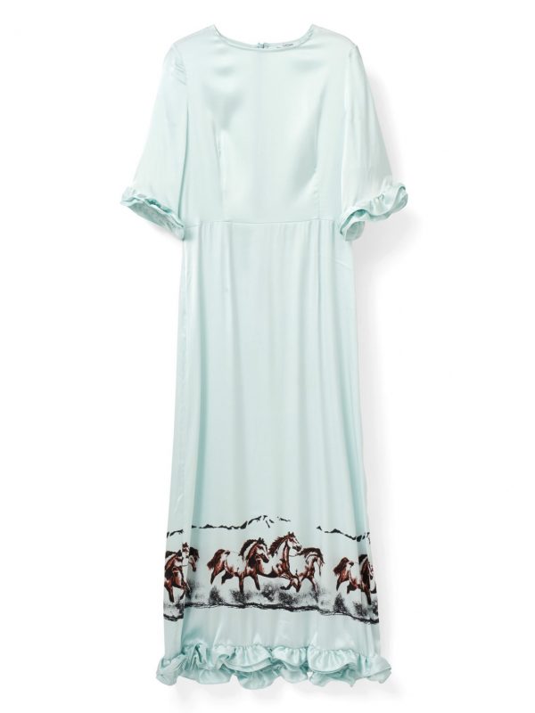<b>Kleid mit Pferden:</b> Ganni, ca. 370 Euro