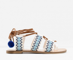 <b>Charles & Keith</b>, Pompom Lace-up Sandals, ca. 60 Euro